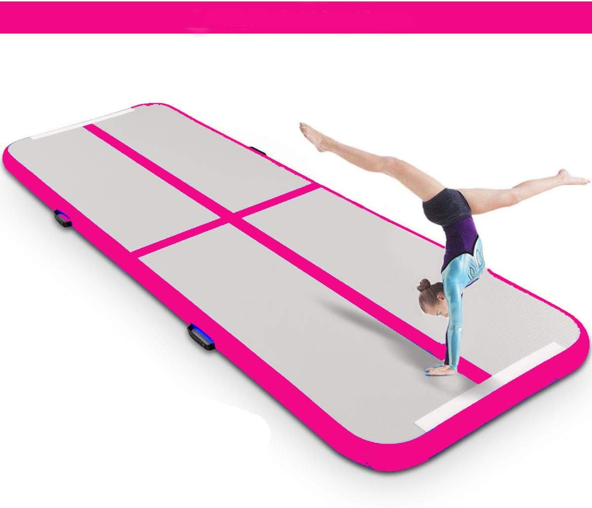 10ft/13ft/16ft/20ft/23ft/26ft Inflatable Gymnastics Airtrack Tumbling Mat Air Track Floor Mats with Electric Air Pump for Home Use/Training/Cheerleading/Beach/Park and Water (Pink, 10X3.3X0.33 FT)