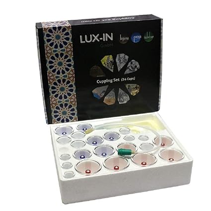 Schröpfen Set mit 24 Schröpfgläser aus Kunststoff mit Vakuumpumpe M016