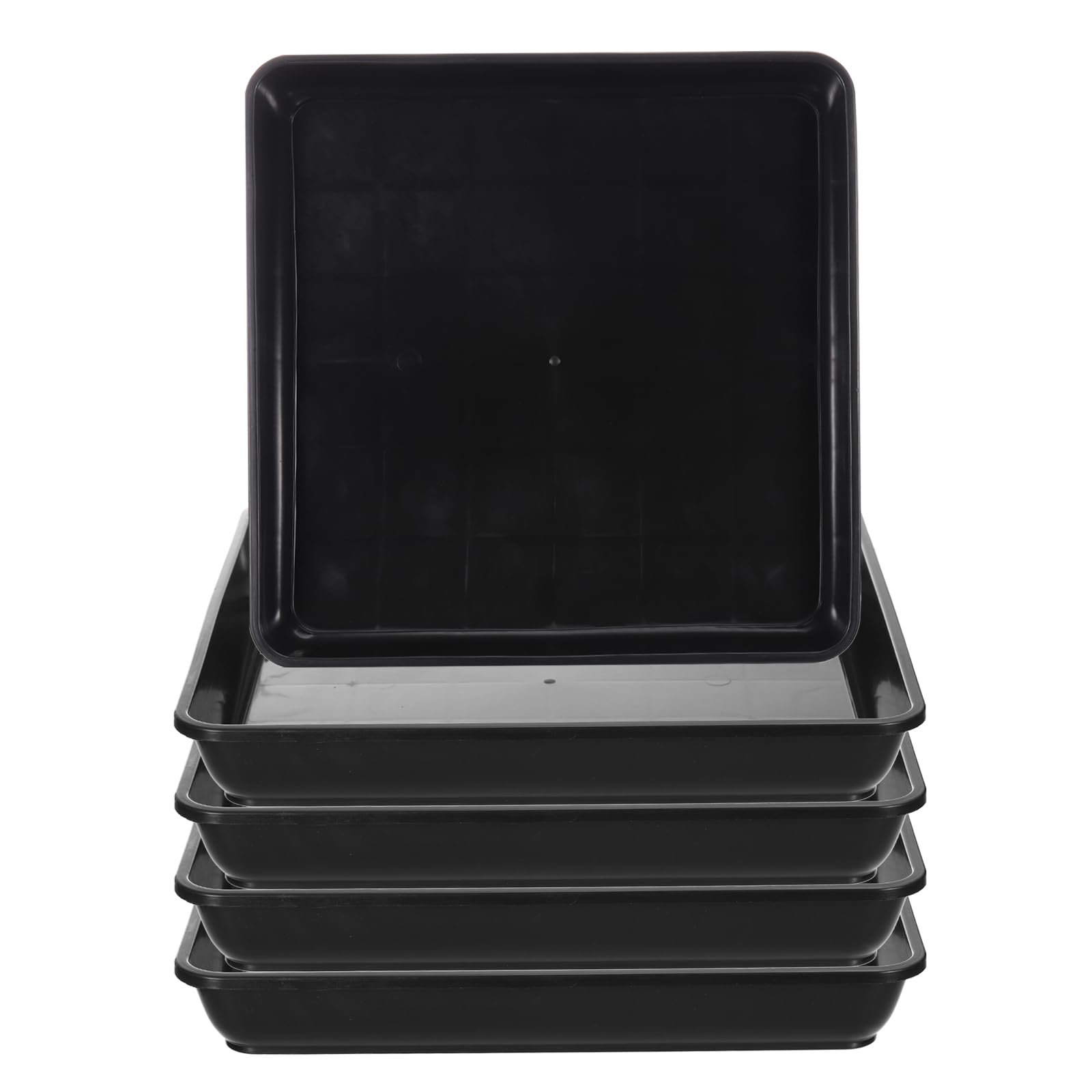 PATIKIL Plant Saucer Tray, 5 Pack 11 Inch Plastic Square Plant Saucer Flower Planter Drip Tray for Indoors Outdoors Patio Balcony, Black