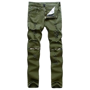 Pantalones De Carga Hombres Vaqueros Pantalones Vaqueros Unico