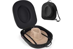 Livelab Hat Box for Travel - Crush Proof Cowboy Hat Holder Storage, Hard Travel Hat Carrier Case for Cowboy, Panama & Tweed Hats - Carrying Handle, Luggage Straps & Shoulder - Large