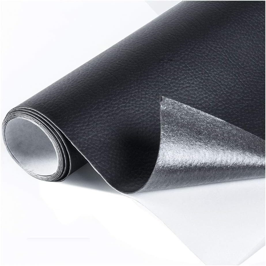 Faux PU Leather Fabric Sheet Litchi Fabric Canvas Back Leather Repair