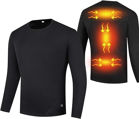Amazon Co Jp 電熱ヒートテック あったかインナー 防寒肌着 長袖シャツ 保温インナー 冬用起毛 肌着 3つヒーター 前後独立 温度設定 3段階温度調節 Usb給電 洗濯可能 超 軽量 防寒ベスト Black Xxxxl ホーム キッチン