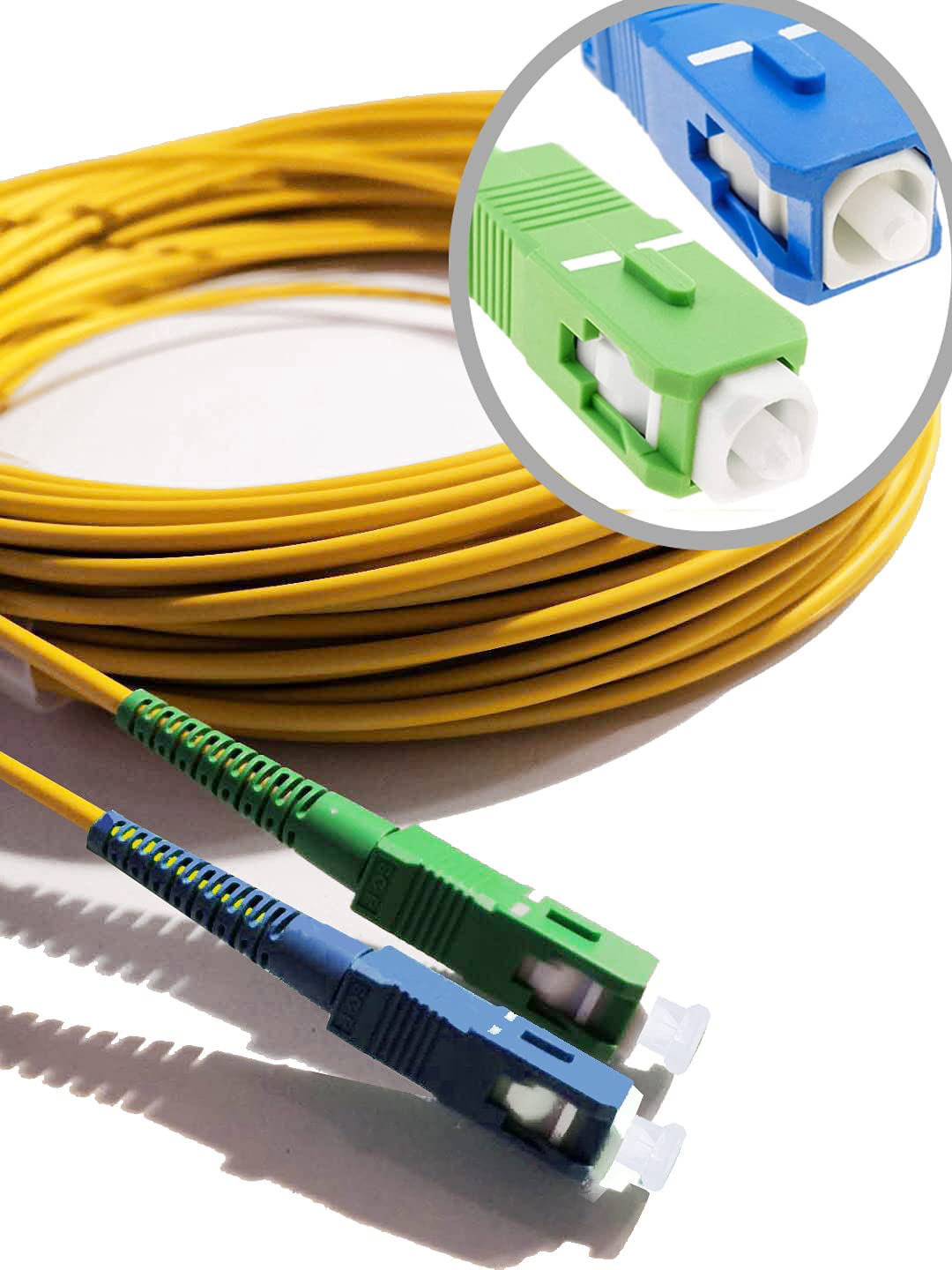 Elfcam® Fibre Optic Cable Compatible with SC/APC to SC/UPC Free Box 5 m