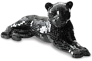 Signature Design by Ashley Drice Contemporary Panther Mosaic Glass & Paper Composite Sculpture, Black
