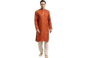 Sojanya (Since 1958 Men'S Cotton Linen Blue Foil Printed Only Long Kurta