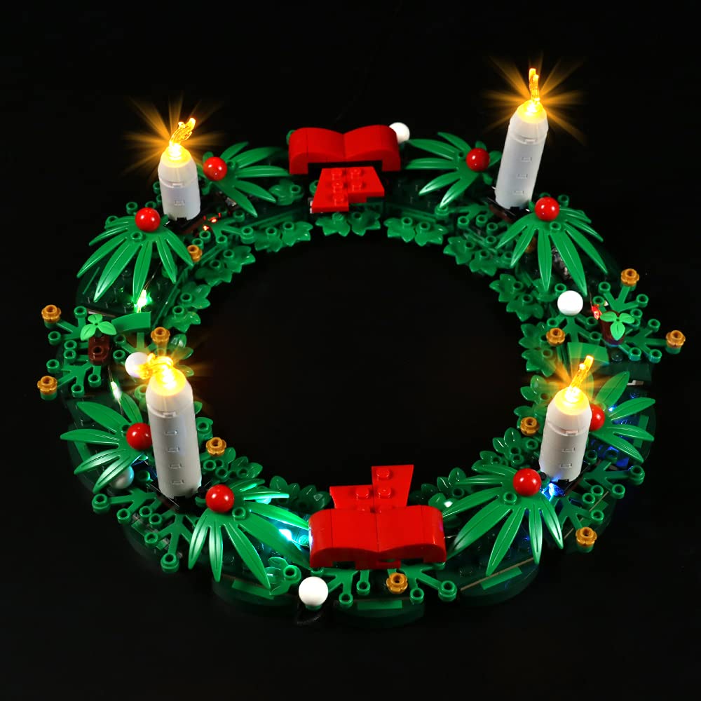 Led Light Kit for Lego Christmas Wreath, Led Lighting Set for Lego 40426 Christmas Wreath 2-in-1 - Not Include Models, Just Light Set(B-Standard Version)