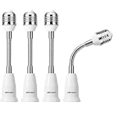DiCUNO E26 Light Socket Extender 6.1'', Flexible Extension Adapter, 4-Pack | E26 Bulb Extender Socket with Flexible Gooseneck, All-Directional Adjustable, Standard Light Bulb Socket Extension Converter