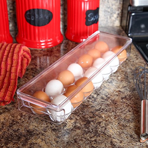 HomeX Clear Acrylic Egg Storage Container with Lid, Durable Design