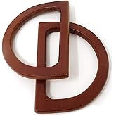 Honbay 2PCS Wooden D-Shaped Purse Handles Bag Handle Replacement for Handmade Bag Handbags Beach Bag Purse (3.3x4.7 inch)