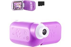 LOYANG Kids Video Camera Girls Toys - Kids Camera Toddler Camcorder Christmas Birthday Gifts for Children 3-10 Years Old, Kids Digital Camera for Girls and Boys with 32GB SD Card 2.4" Screen Purple