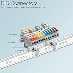 JANDECCN 4pcs DIN Rail Terminal Blocks, DIY