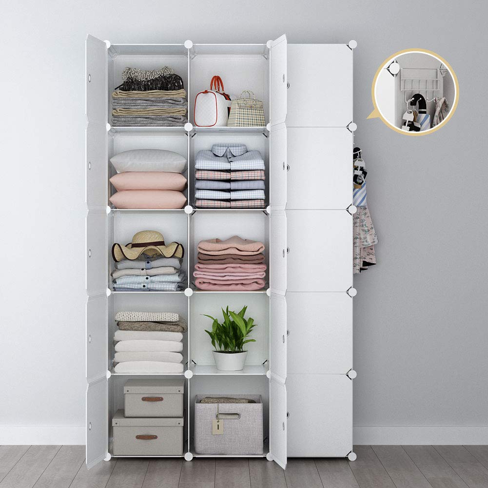 YOZO Modular Wardrobe Portable Clothes Closet Garment Rack Polyresin