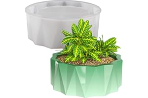 NINEXY Origami Flower Pot Silicone Mold Succulent Striped Planter Vase Concrete Mold Plaster Epoxy Resin Cement Clay Storage Box Mould