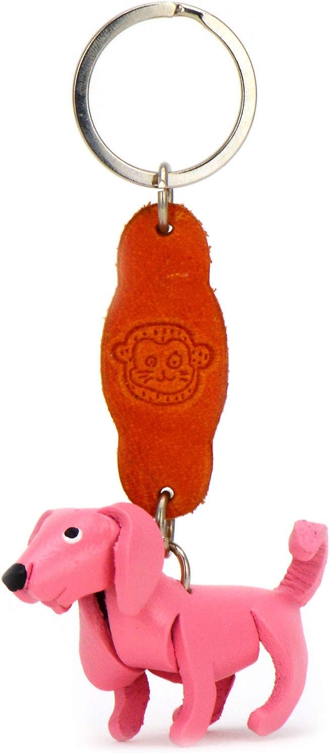 MONKIMAU Leather Keyring Labrador Retriever Dog, Pink, S - Image 5