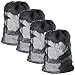 Meowoo Mesh Laundry Bag, 27×36inch Heavy Duty Large Mesh Laundry Bags Drawstring Lockable, Laundry Hamper Liner, Machine Washable, for Travel,Storage,Sports Factories, Dorms, Hamper Liner(black,4Pcs)