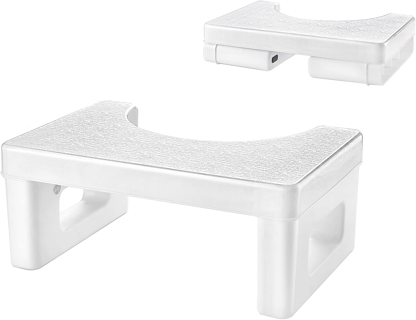 AmazerBath 7 Inch Plastic Toilet Stool Detachable Toilet Potty Stool Premium Poop Stool for Bathroom, Men, Women - White: Health & Personal Care