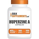 BulkSupplements.com Huperzine A 400mcg Capsules - Nootrophic, Huperzine A Supplement - Gluten Free, 1 Capsule per Serving, 500 Count (Pack of 1)