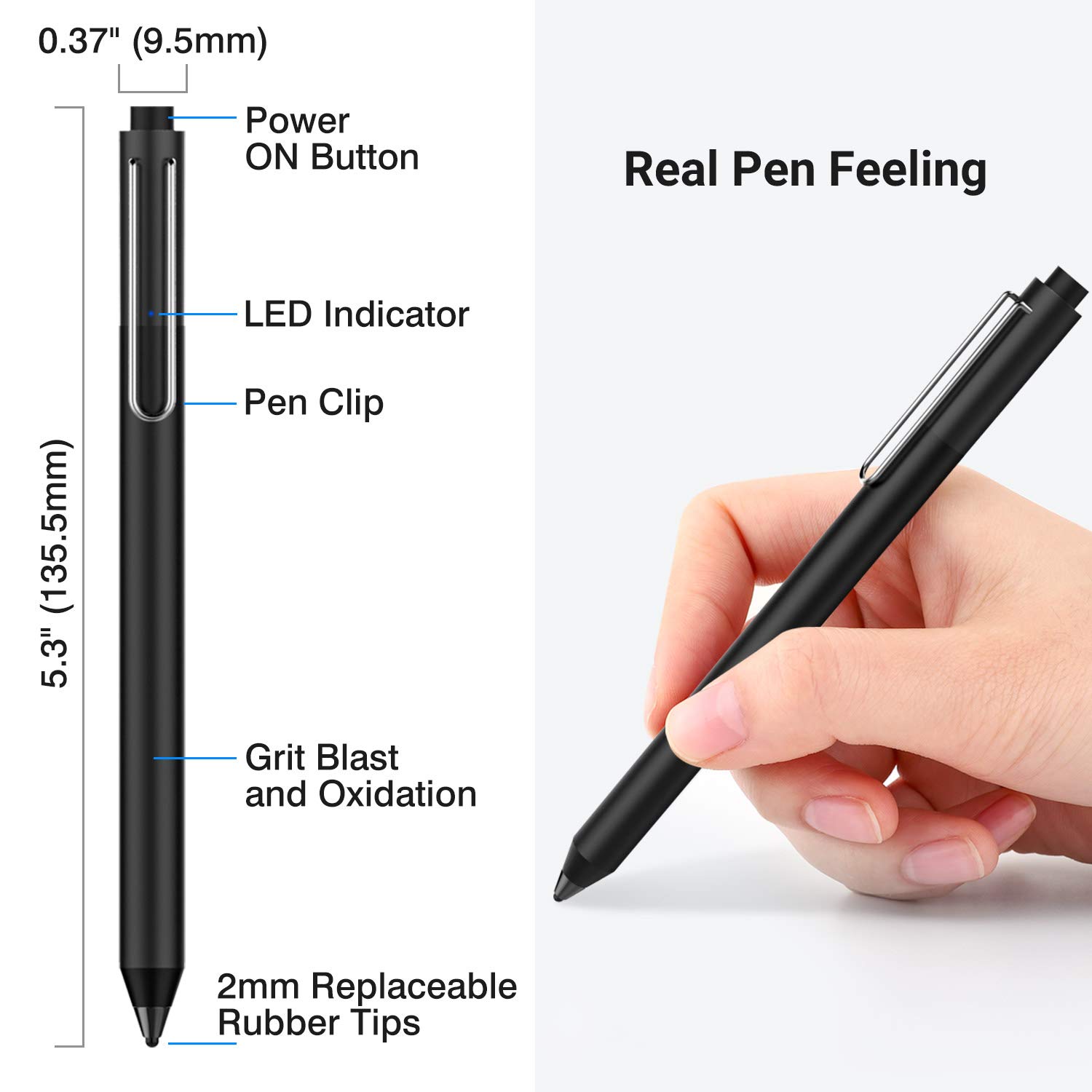 MoKo Sensitivity Rechargeable Active Stylus Pen for iPad Pro 11 / 12.9