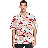 visesunny Stylish Men's Seasonal Hawaiian Print Button Down Short Sleeve Shirt S-XXL