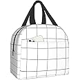 White Checkered Bags, Reusable Snack Bag Food Container For Boys Girls Men Women School Work Travel Picnic Waterproof Outdoors Game Handbags For Adults