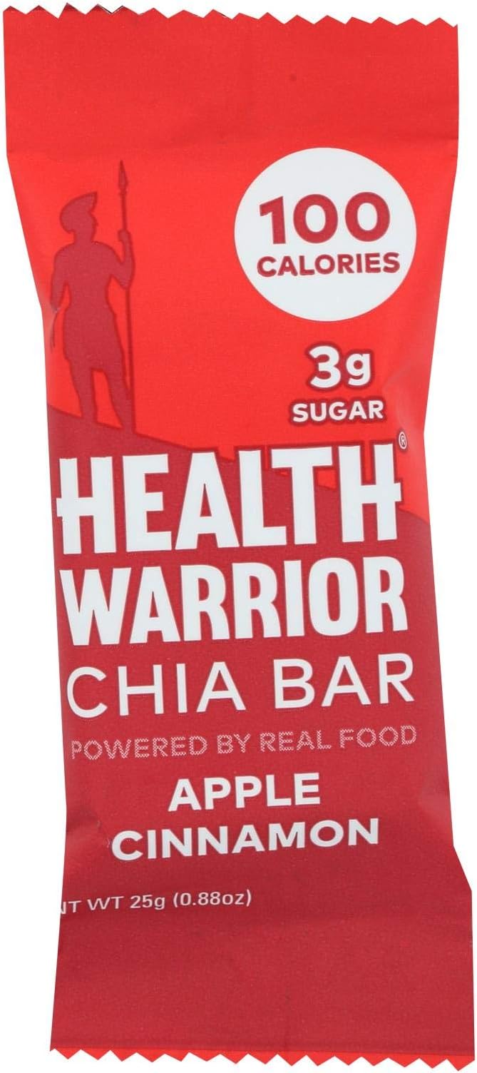 Health Warrior Chia Bar - Apple Cinnamon - .88 oz Bars - Case of 15