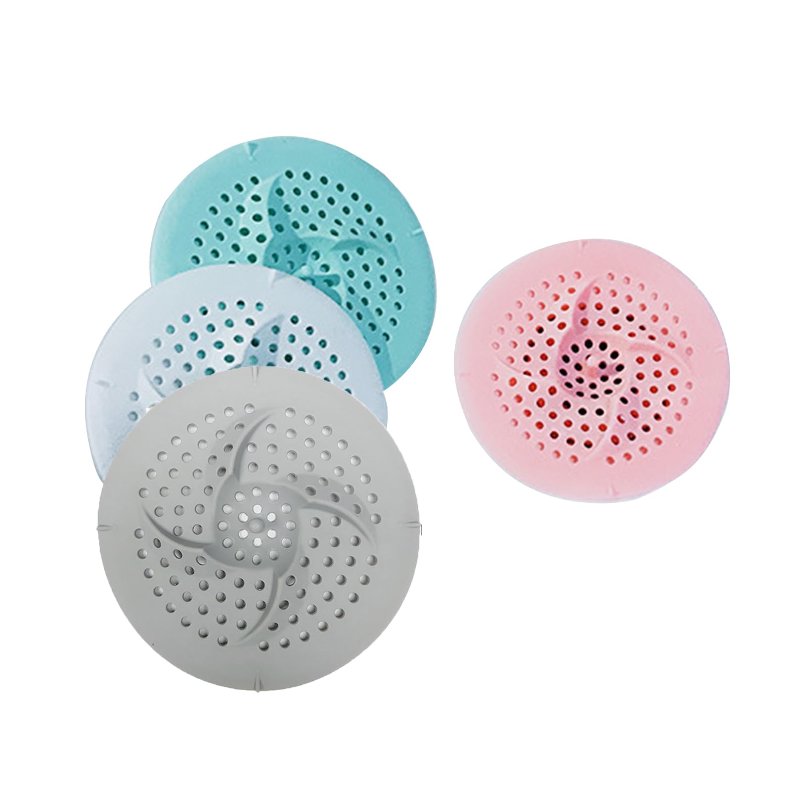 EULAPGOE 4 Pcs Shower Drain Lint Catcher with Suction Cup, Silicone Drain Protector Sink Strainer Protector Shower Drain Cover Hair Anti-Clogging Strainer Sink Strainer for Bathroom Bathtub Kitchen
