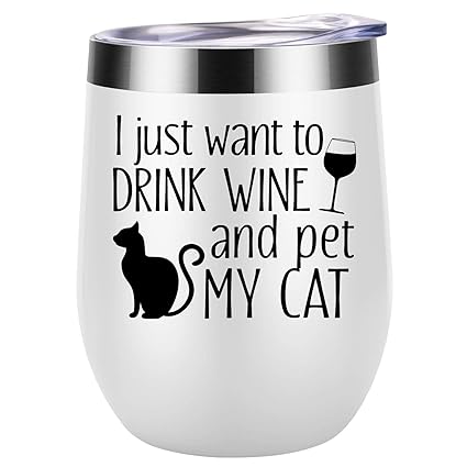 I Just Want To Drink Wine And Pet My Cat Cat Gifts For Women Novelty Cat Themed Birthday Gifts For Cat Lovers Cat Mom Cat Lady Cat Owner Best #unique #gifts #for #cat #lovers I Just Want To Drink Wine And Pet My Cat Cat Gifts For Women Novelty Cat Themed Birthday Gifts For Cat Lovers Cat Mom Cat Lady Cat Owner Best