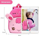 URAQT Toddler Backpack Pink Rabbit Plush Kids Mini School Bag 1-2 Years view 2