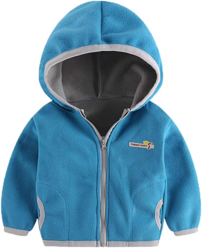 Qiran Coat Toddler Kid Baby Boys Girl Hooded Letter Sweatshirt Wind Coat Jacket Outwear Children's Sweater Fleece Jacket Autumn and Winter Models Boys and Girls Casual Cardigan Zipper Hooded Jacket