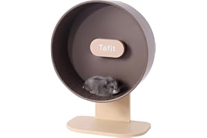 Tafit Silent Hamster Wheel 8.7 Inch Dual-Bearings Small Animals Quiet Running Exercise Wheels, Height Adjustable for Dwarf Hamsters, Gerbils, Mice, Hedgehog, Lemmings, or Other Small Pets, Brown