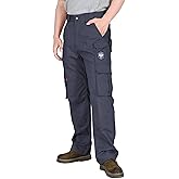 BOCOMAL FR Pants for Men Cargo Pockets Flame Resistant/Fire Retardant Elastic Waist Water & Oil Repellent Finish