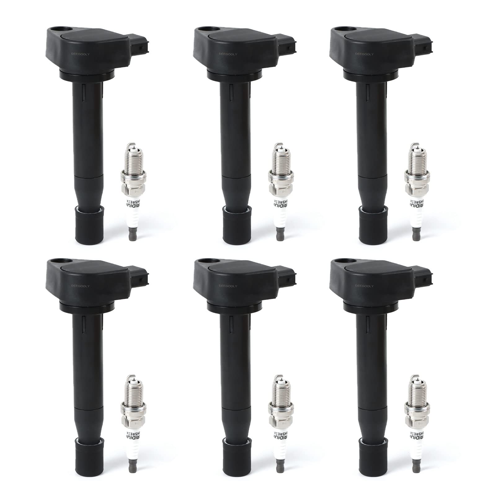Photo 1 of *UNTESTED*
DEEGOOLY 6PCS UF242 Ignition Coil Pack & IZFR5K11 Iridium Spark Plug Compatible with Honda Accord Odyssey 3.0L 3.5L V6, Acura CL TL 3.2L V6 Replace# C1013 50063 C1221 C1221VC