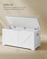 VASAGLE Storage Chest Bench 40x80x46 cm Cloud White LSB062T14 view 5