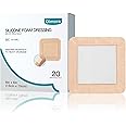 Dimora Silicone Foam Dressing with Border Adhesive 6"x6" Waterproof Wound Dressing Bandage for Wound Care 20 Pack