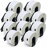 BETCKEY - Compatible Large Address Labels Replacement for Brother DK-1208 (1.4 in x 3.5 in), Use with Brother QL Label Printers [10 Rolls/4000 Labels]