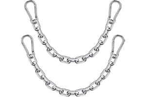 WAREMAID 2 Boxing Punching Bag Chain and 4 Carabiners, Stainless Steel Heavy Duty Hanging Chair Chain Kit Hammock Chair Hardware for Indoor Outdoor Playground Swing Set, Hanging Heavy Bag, 1000 LB