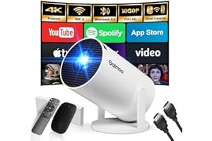[Built-in App] Mini Projector 2025 Upgraded 1080P 4K Support Portable Projector Dual Control WiFi 6 BT5.2 180° Keystone Compa