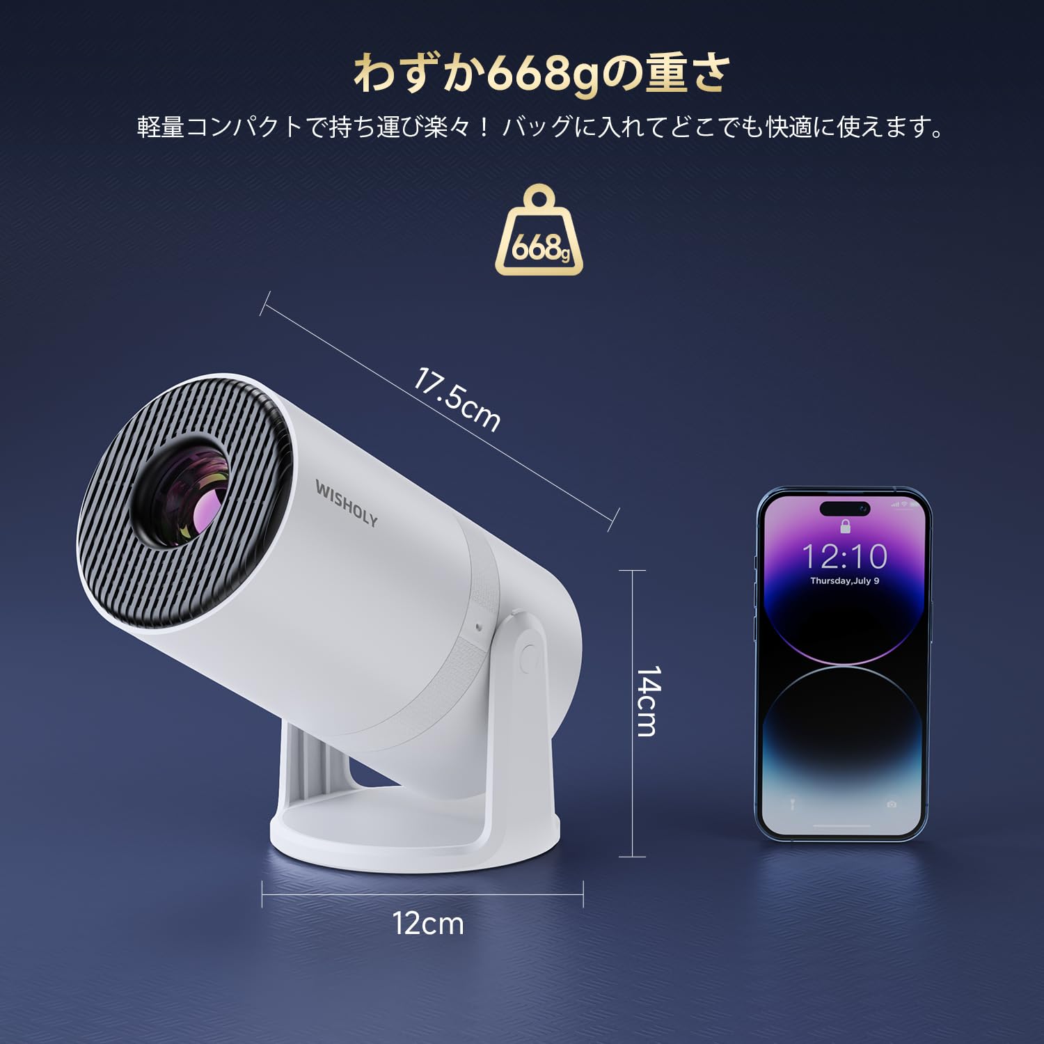 Projector for Home Use, 2025 Model, Android TV Included, 270° Rotation, Ceiling Projection, 18,000 LM, 1080P Projector, Small, Wi-Fi6, Electric Focus, Automatic Keystone Correction, Bluetooth