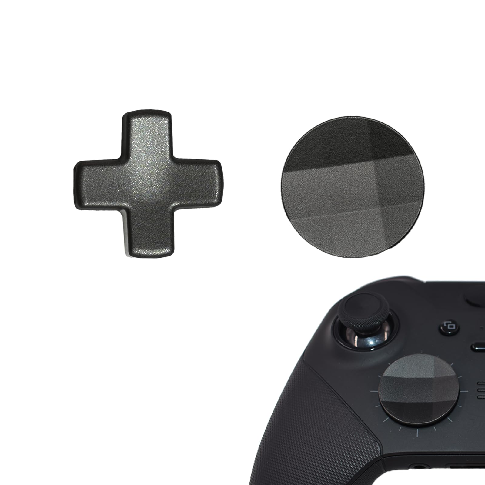 2Pcs Elite 2 D-pads Replacements for Xbox Elite Series 2 Controller, Magnetic D-pads Replacement Parts for Xbox One Elite Series 2/Series 2 Core/Series 1 Controller, Metallic Cross-shaped D-pad (Black)