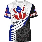 Puerto Rico Shirt Short Sleeves Graphic Funny Tee Puerto Rico Printed Crewneck Casual Tops