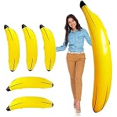 6 Pcs Bachelorette Party Game Inflatable Banana Props Balloons,Include 70 Inch Banana x 1,23 Inch Banana x 5,for Indoor and Outdoor Bachelorette Party Decoration Supplies