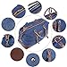 PRASACCO Duffel Bag 45L Canvas Weekender Bag Unisex Gym Bag Carry on Travel Tote for Women Men - Blue