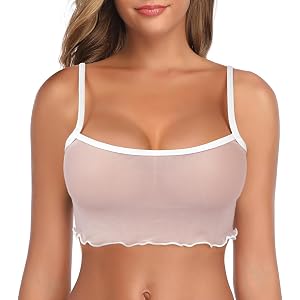 SHERRYLO Sheer Mesh Bikini Top See Through Tank Top for Women Beach Coverup | Sexy See Thru Swimsuit Cover Up Mesh Tanning To