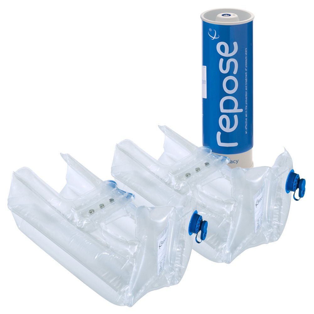 Repose - Pressure Relieving Foot Protector Plus with Manual Pump - Inflatable Pressure Cushion for Feet and Heels - Aids in the Prevention of Foot Ulcers - Standard Size, Pair