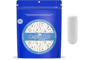 Capsuline Size 00 Veggie Empty Capsules - Acid Resistant Enteric Vegan Empty Capsules, Empty Veggie Pill Capsules, 1000 Count White