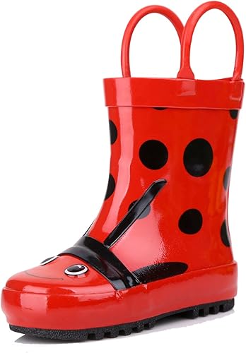 Amazon Lostlands レインブーツ レインシューズ キッズ ジュニア 女の子 ガールズ 雨靴 長靴 子供用 ゴム長靴 Kids 子供雨靴 ハンドル キャラクター 可愛い 軽量 完全防水 通園通学 雨 雪遊び Lostlands レインブーツ
