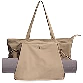 ESVAN Yoga Tote Bag for Women Shoulder Bags Drawstring for Office Workout Travel Carryall Pilates Gym and Beach