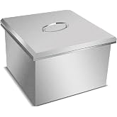 Stainless Steel Drop-in Ice Chest with Hinged Cover, 45.4 Quarts Capacity, Silver