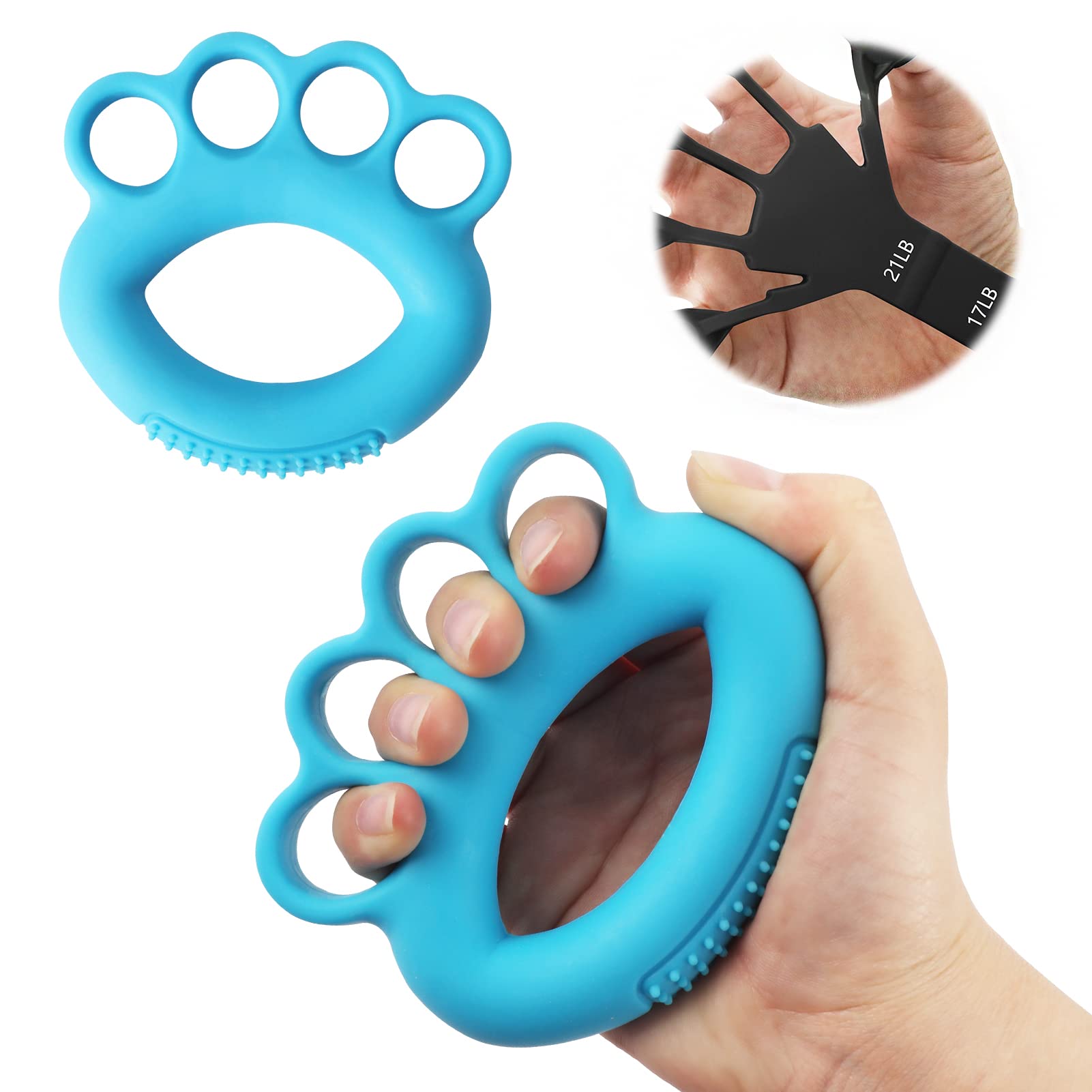 Hand Grip Strengthener Finger Stretcher, 2Pcs Finger Strengthener, SOARFLY Hand Gripper Finger Exerciser Forearm Strengthener Hand Exercise Ball for Adults, Hand Strengthener for Strength Training